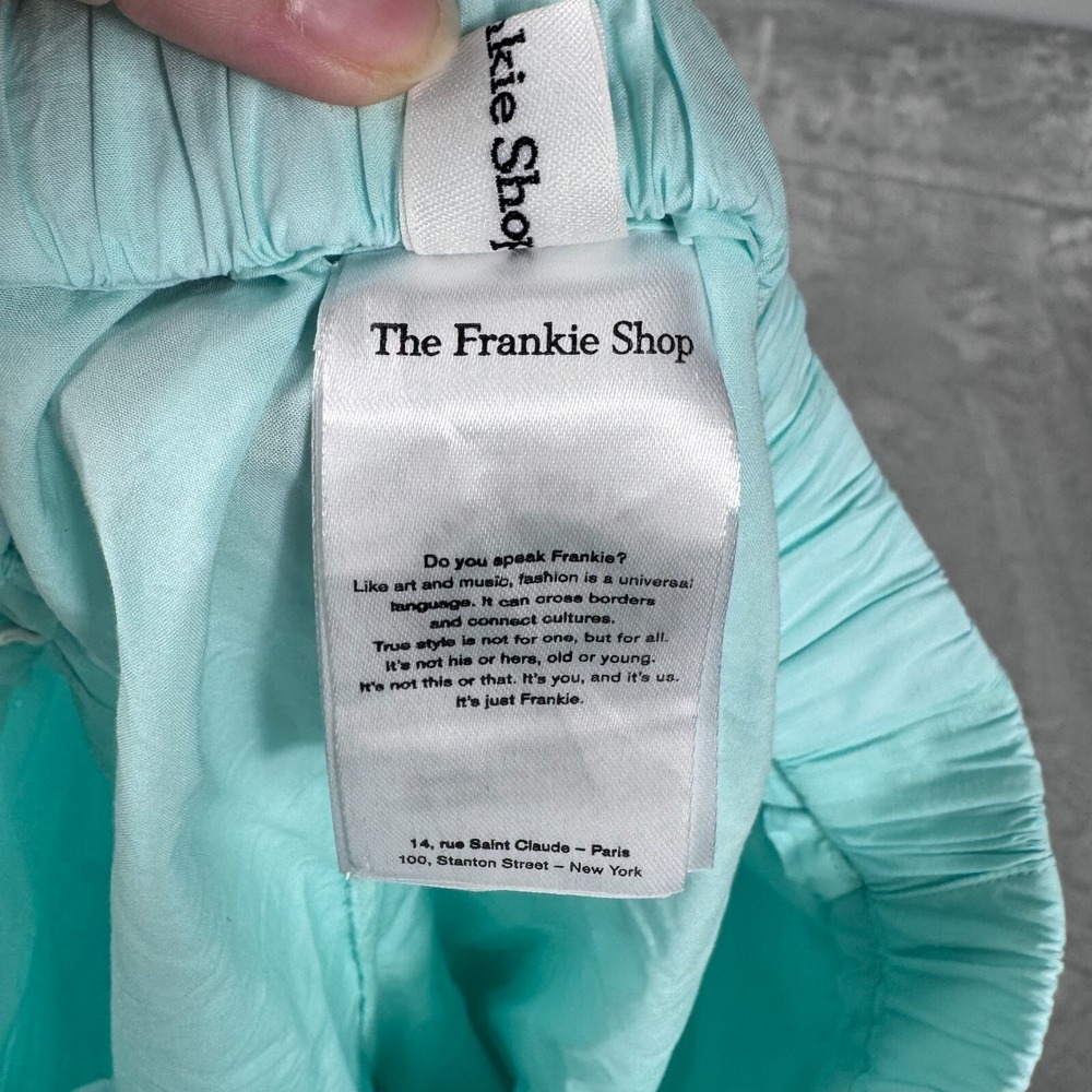 Frankie Shop Boxer Shorts Womens Large Aqua Blue Elastic Waist Slash Pockets - Picture 6 of 14